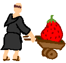 monk with strawberry
